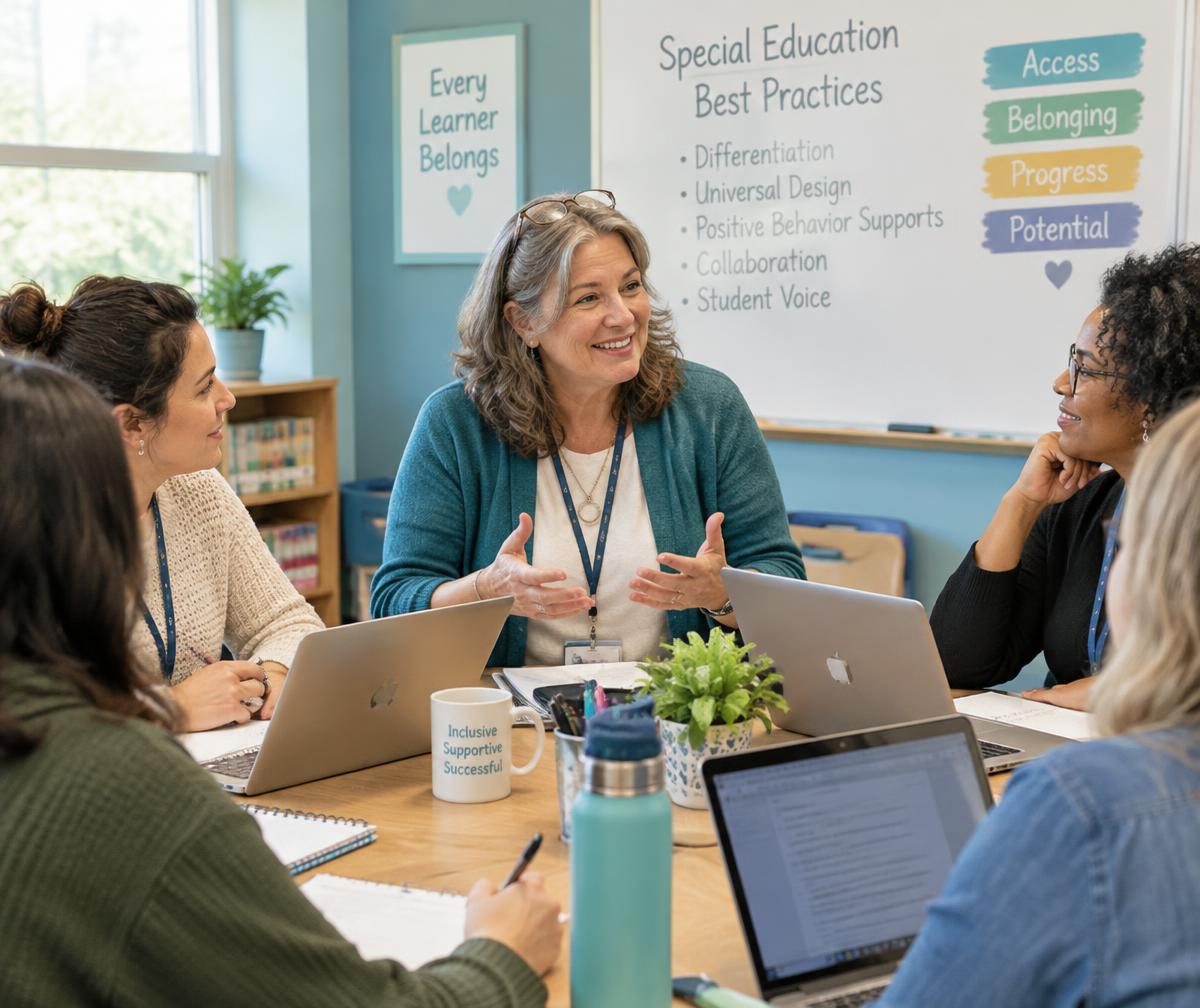 Jenny Thompson leading a professional development workshop with a group of teachers
